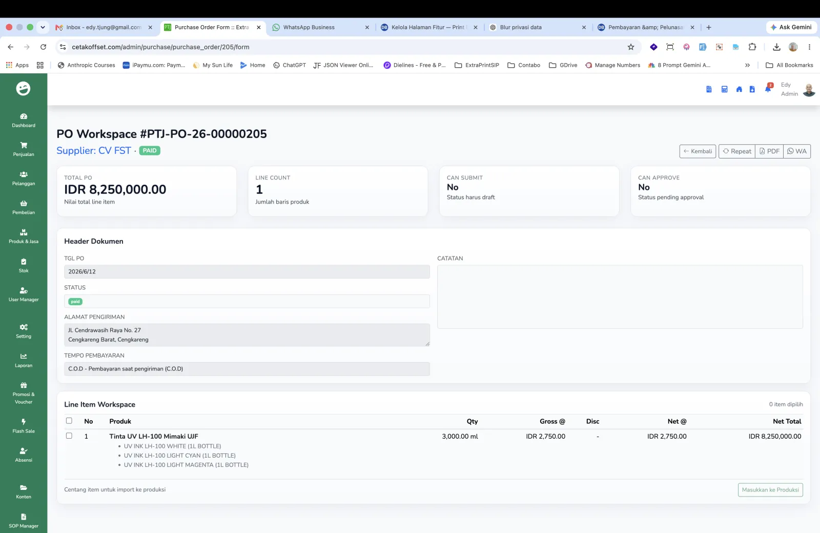 Form Purchase Order