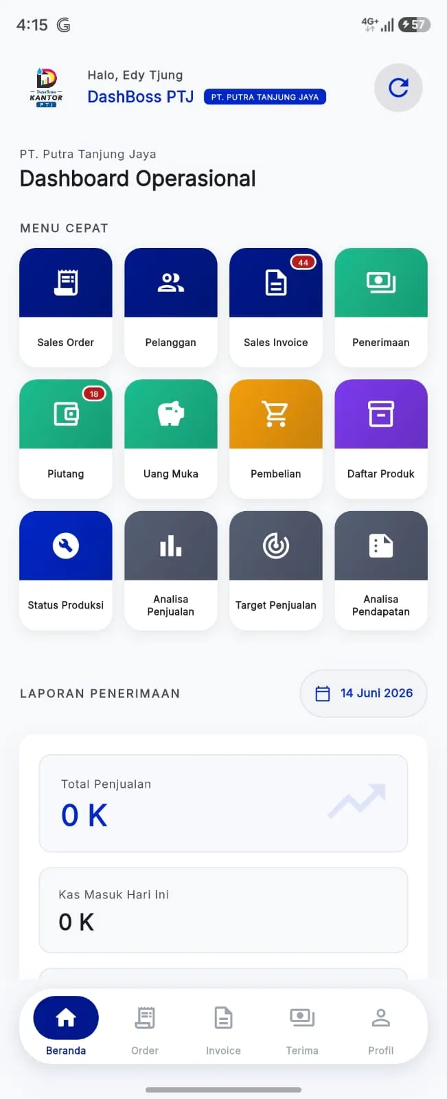 Beranda Aplikasi Mobile Android