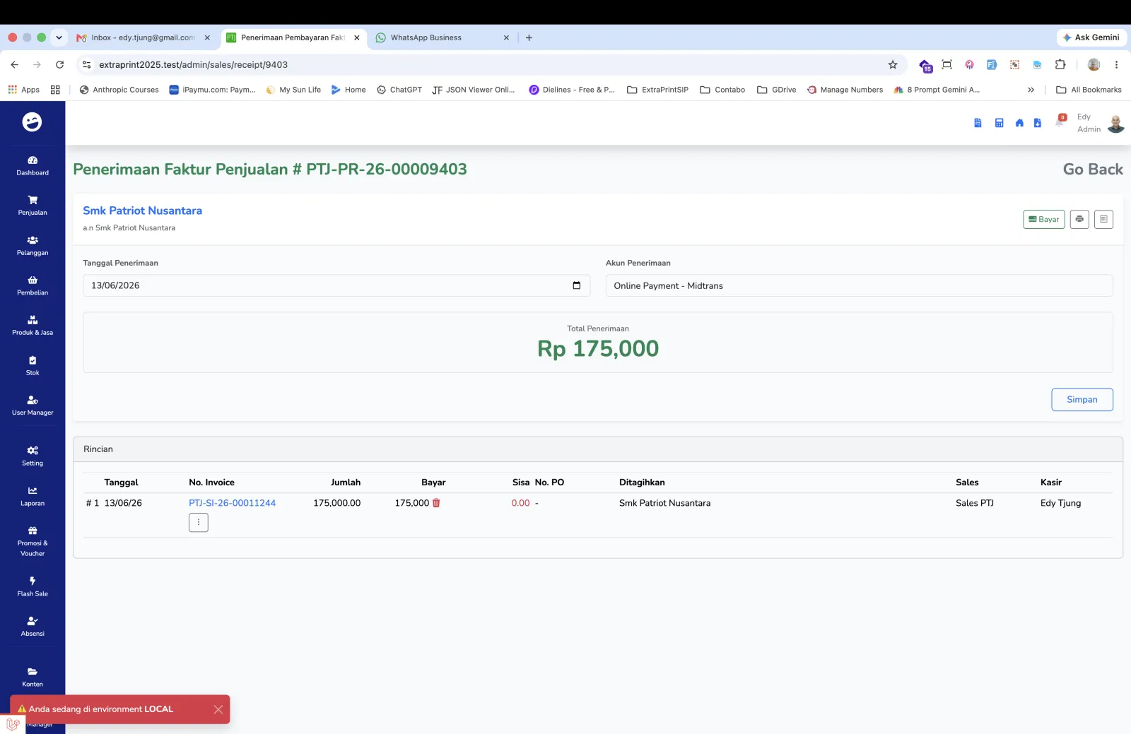 Daftar Status Sedang Proses
